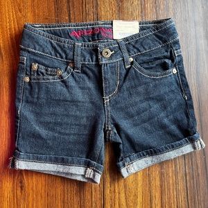 Arizona Midi Jean Shorts Girls Size 6 Adjustable Waist